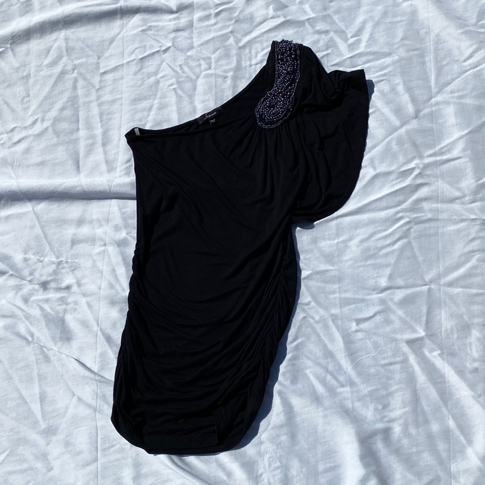 Black One Shoulder Shirt